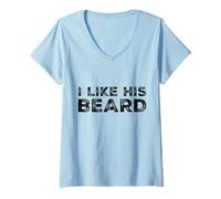 Femme J'aime sa Barbe, J'aime Ses Fesses Assorties à Deux Compliments T-Shirt avec Col en V