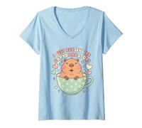 Femme J'aime Vraiment Capybara Funny Capy Rodent Capybara Kids T-Shirt avec Col en V