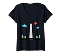 Femme J'aime Vraiment des obélisques - Monument de l'obélisque T-Shirt avec Col en V