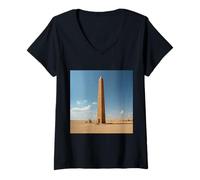 Femme J'aime Vraiment des obélisques - Monument de l'obélisque T-Shirt avec Col en V