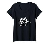 Femme J'aime vraiment la passion de la danse classique T-Shirt avec Col en V