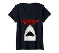 Femme J'aime Vraiment Les Requins T-Shirt avec Col en V