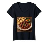 Femme J'aime Vraiment Rogan Josh Indian Food Wazwan T-Shirt avec Col en V