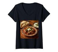 Femme J'aime Vraiment Rogan Josh Indian Food Wazwan T-Shirt avec Col en V