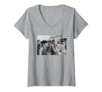 Femme James Hunt et Jackie Stewart Brands Hatch 1976 Motor Racing T-Shirt avec Col en V