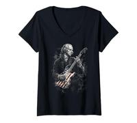 Femme James Madison Guitare T-Shirt avec Col en V