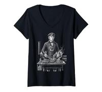 Femme James Monroe Barbecue grillade T-Shirt avec Col en V