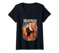 Femme James Monroe T-Shirt avec Col en V