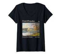 Femme Jane Austen Pemberley 250e Anniversaire Orgueil et préjugés T-Shirt avec Col en V