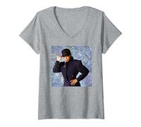 Femme Janet Jackson Rhythm Nation par Michael Grecco T-Shirt avec Col en V