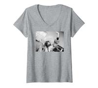 Femme Janis Joplin, chanteuse emblématique Kozmic Blues Band 1969 T-Shirt avec Col en V