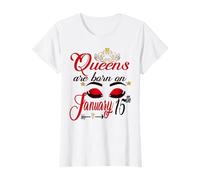 Femme January Girl Queens are Born on 15th January Girl Capricorne Girl T-Shirt