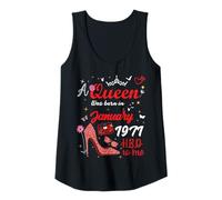 Femme Janvier 1971 Anniversaire This Queen Was Born in Janvier 1971 Débardeur