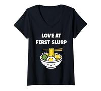 Femme Japanese Food Funny Ramen Quote Love at First slurp T-Shirt avec Col en V