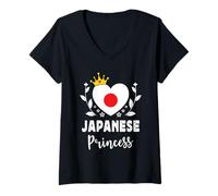 Femme Japanese Princess Japan Flag Proud Japanese Girl T-Shirt avec Col en V