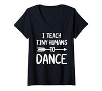 Femme J'apprends à de Petits Humains à Danser Un Professeur de Danse Amusant T-Shirt avec Col en V