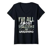 Femme Jardinage et Service Spirituel - Donner Une Vie basée sur la Foi T-Shirt avec Col en V