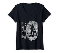 Femme Jardinage par Empreinte Digitale du Jardinier T-Shirt avec Col en V