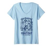 Femme Jardiner Parce Que Le Meurtre n'est Pas Une Erreur, Une Fille bohème Amusante T-Shirt avec Col en V
