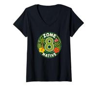Femme Jardinier de Plantes indigènes Zone 8 T-Shirt avec Col en V