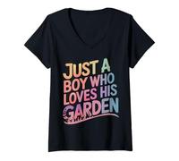 Femme Jardinier : Juste Un garçon Qui Aime sa Plante de Jardin T-Shirt avec Col en V