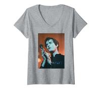 Femme Jarvis Cocker Live Pulp Different Class Tour Common People T-Shirt avec Col en V