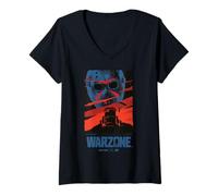 Femme Jason Universe x Call of Duty Warzone Jason's Mask Poster T-Shirt avec Col en V