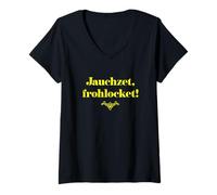Femme Jauchzet Frohlocket Oratorio de Noël Traditionnel T-Shirt avec Col en V