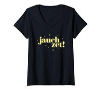 Femme Jauchzet Oratorio de Noël traditionnel T-Shirt avec Col en V