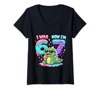 Femme J'avais 6 Ans Maintenant, J'Ai 7 Ans, 67 Ans, Meme Kaiju Ice Cream Drip T-Shirt avec Col en V