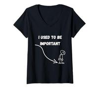Femme J'avais l'habitude d'être Important T-Shirt avec Col en V