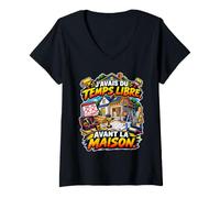 Femme J'avais Un Budget Puis J'Ai Ouvert Le Mur Humour Rénovation T-Shirt avec Col en V