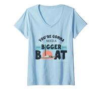 Femme Jaws 2025 You're Gonna Need A Big Boat T-Shirt avec Col en V