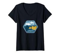 Femme Jaws Amity Island Orca Boat T-Shirt avec Col en V