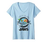 Femme Jaws Amity Island Surf Scene T-Shirt avec Col en V