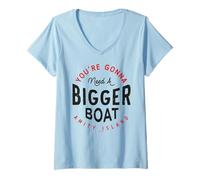 Femme Jaws You're Gonna Need A Big Boat T-Shirt avec Col en V