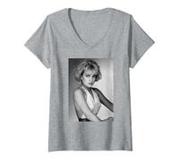 Femme Jay Ashton Bucks Fizz Singer I Hear Talk, époque 1984 T-Shirt avec Col en V