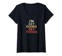 Femme Jay Name Jay Personalized Name First Given T-Shirt avec Col en V