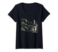 Femme Jazz Pianist Chick Corea Return to Forever par Dick Barnatt T-Shirt avec Col en V