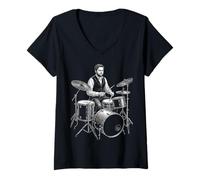 Femme JD Vance Tambour T-Shirt avec Col en V
