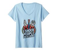 Femme Je choque Les Gens pour Vivre Un électricien drôle T-Shirt avec Col en V