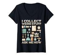 Femme Je collectionne des Objets étranges - Demandez-Moi Comment est Vintage Hobby Art T-Shirt avec Col en V