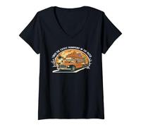 Femme Je conduis Les citrouilles Les Plus Mignonnes du Patch Chauffeur de Bus préféré T-Shirt avec Col en V