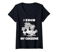 Femme Je connais Mes Poulets, Je connais Mes Chickens. IMG T-Shirt avec Col en V