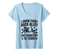 Femme Je connais toutes les ruelles et tous les raccourcis de la ville T-Shirt avec Col en V