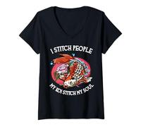 Femme Je couds Les Gens, Mon koï, Mon âme, Mon âme, Un Chirurgien Amoureux des koï T-Shirt avec Col en V