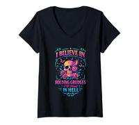 Femme Je Crois qu'il Faut Garder des rancunes Que Je guérirai T-Shirt avec Col en V