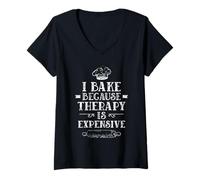 Femme Je Cuisine Parce Que la thérapie coûte Cher T-Shirt avec Col en V