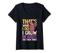 Femme Je cultive des barbes et je sais des choses T-Shirt avec Col en V