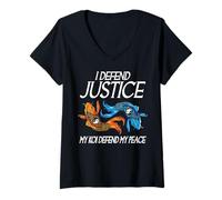 Femme Je défends la Justice Mes koï défendent ma Paix Avocat Amoureux des carpes koï T-Shirt avec Col en V
